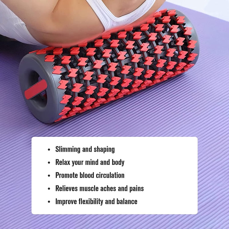 Folding Yoga Column Adjustable Pilates Foam Roller Portable Fitness Equipment Leg Back Muscle Massage and Relaxation